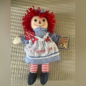 Raggedy Ann Doll with Red Hair and Blue Outfit
